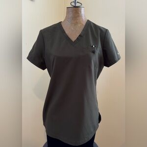 koi Olive V-Neck Scrub Top